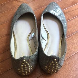 Metallic Snake-Skin flats